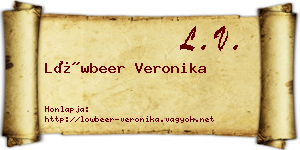Löwbeer Veronika névjegykártya
